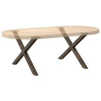 Produktbild för Soffbordsben X-formade 2 st naturstål 70x(42-43) cm stål