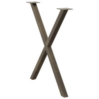 Produktbild för Matbordsben X-formade 2 st naturstål 80x(72-73) cm stål