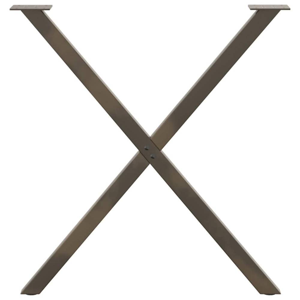 Produktbild för Matbordsben X-formade 2 st naturstål 80x(72-73) cm stål