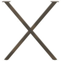 Produktbild för Matbordsben X-formade 2 st naturstål 80x(72-73) cm stål