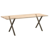 Produktbild för Matbordsben X-formade 2 st naturstål 80x(72-73) cm stål