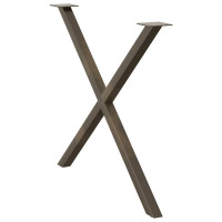 Produktbild för Matbordsben X-formade 2 st naturstål 90x(72-73) cm stål