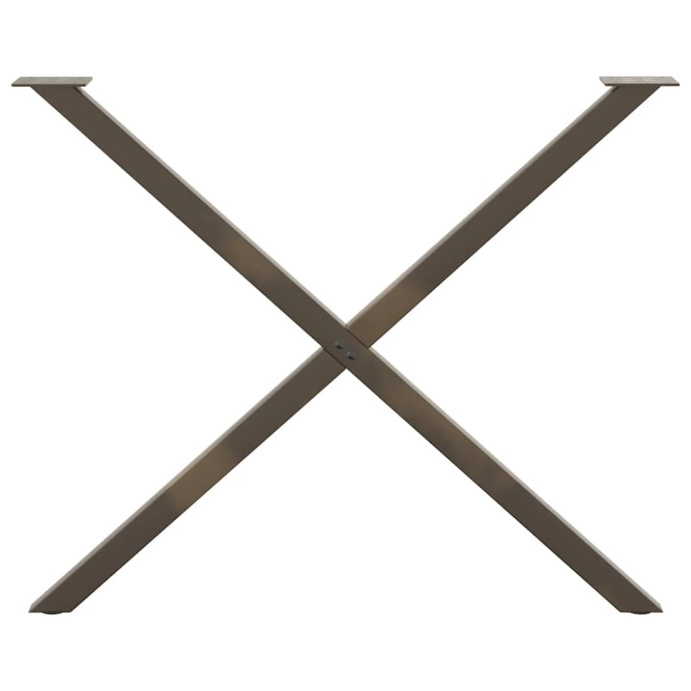 Produktbild för Matbordsben X-formade 2 st naturstål 90x(72-73) cm stål