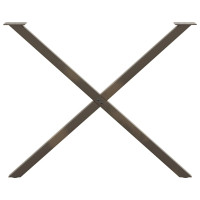 Produktbild för Matbordsben X-formade 2 st naturstål 90x(72-73) cm stål