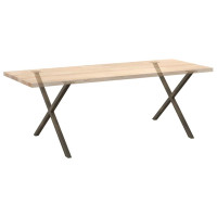 Produktbild för Matbordsben X-formade 2 st naturstål 90x(72-73) cm stål