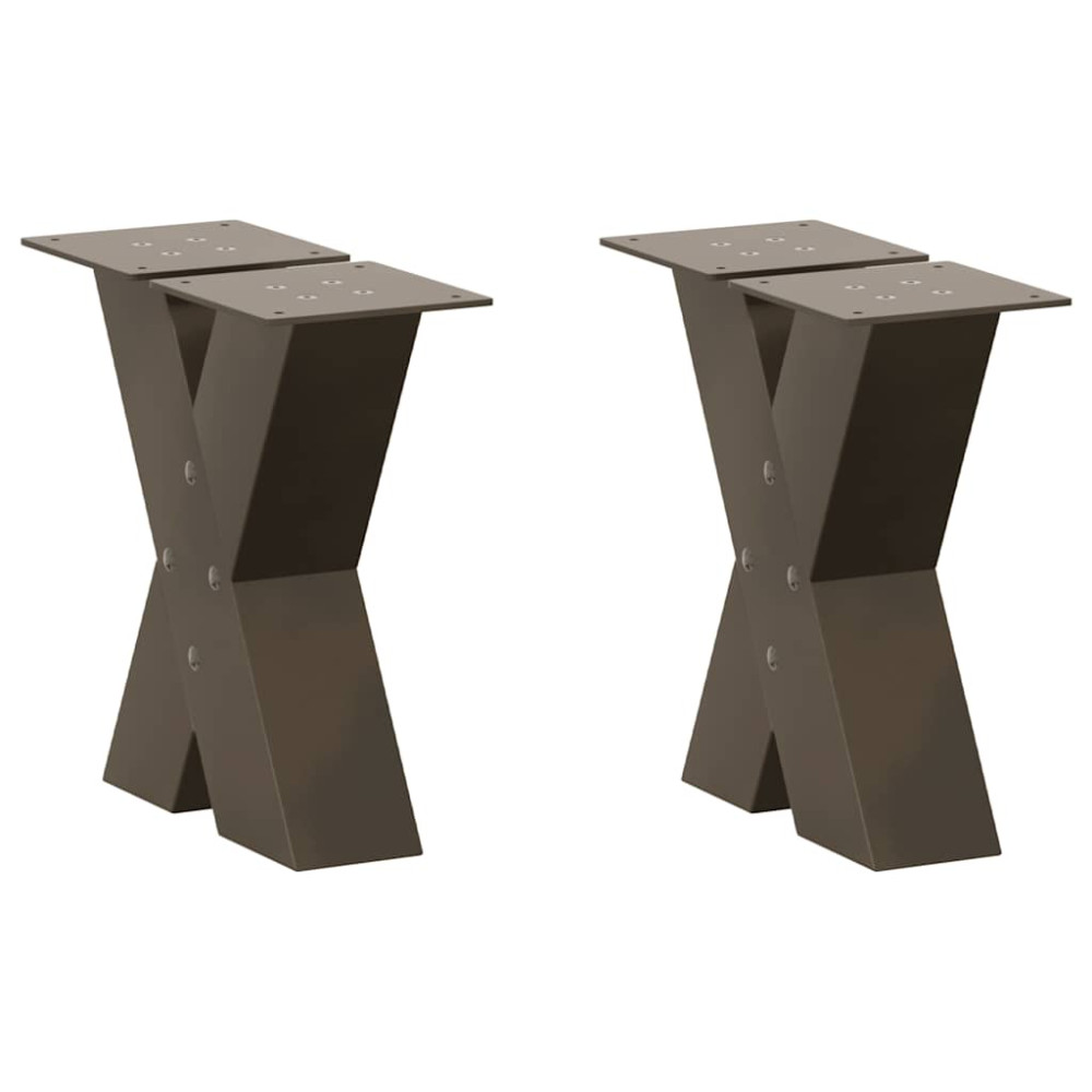 Produktbild för Soffbordsben X-formade 2 st naturstål 30x(30-31) cm stål
