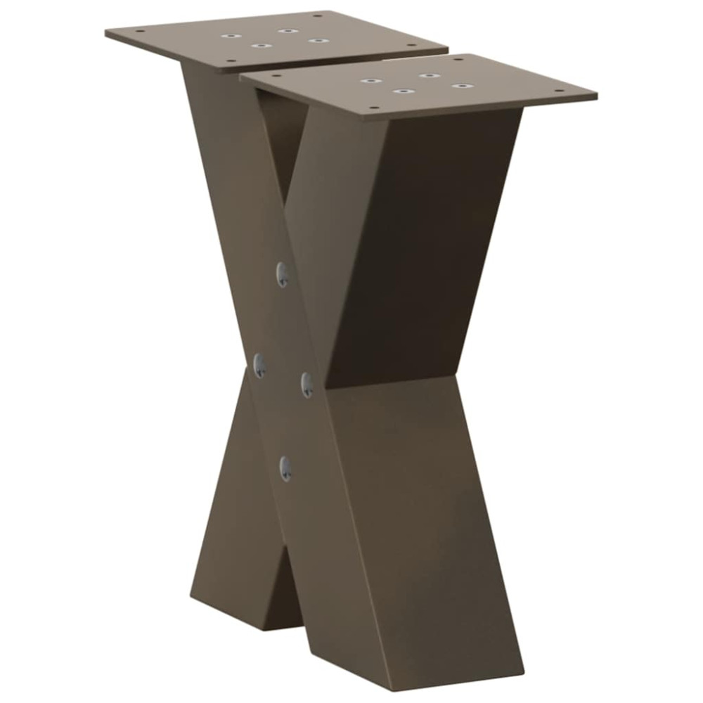 Produktbild för Soffbordsben X-formade 2 st naturstål 30x(30-31) cm stål
