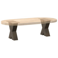Produktbild för Soffbordsben X-formade 2 st naturstål 40x(30-31) cm stål