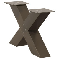 Produktbild för Soffbordsben X-formade 2 st naturstål 60x(30-31) cm stål