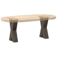 Produktbild för Soffbordsben X-formade 2 st naturstål 28x(42-43) cm stål