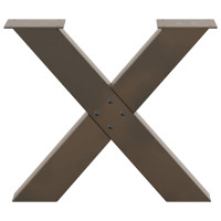 Produktbild för Soffbordsben X-formade 2 st naturstål 60x(42-43) cm stål