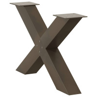 Produktbild för Soffbordsben X-formade 2 st naturstål 70x(42-43) cm stål