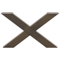 Produktbild för Soffbordsben X-formade 2 st naturstål 70x(42-43) cm stål