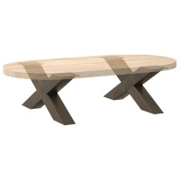 Produktbild för Soffbordsben X-formade 2 st naturstål 70x(42-43) cm stål
