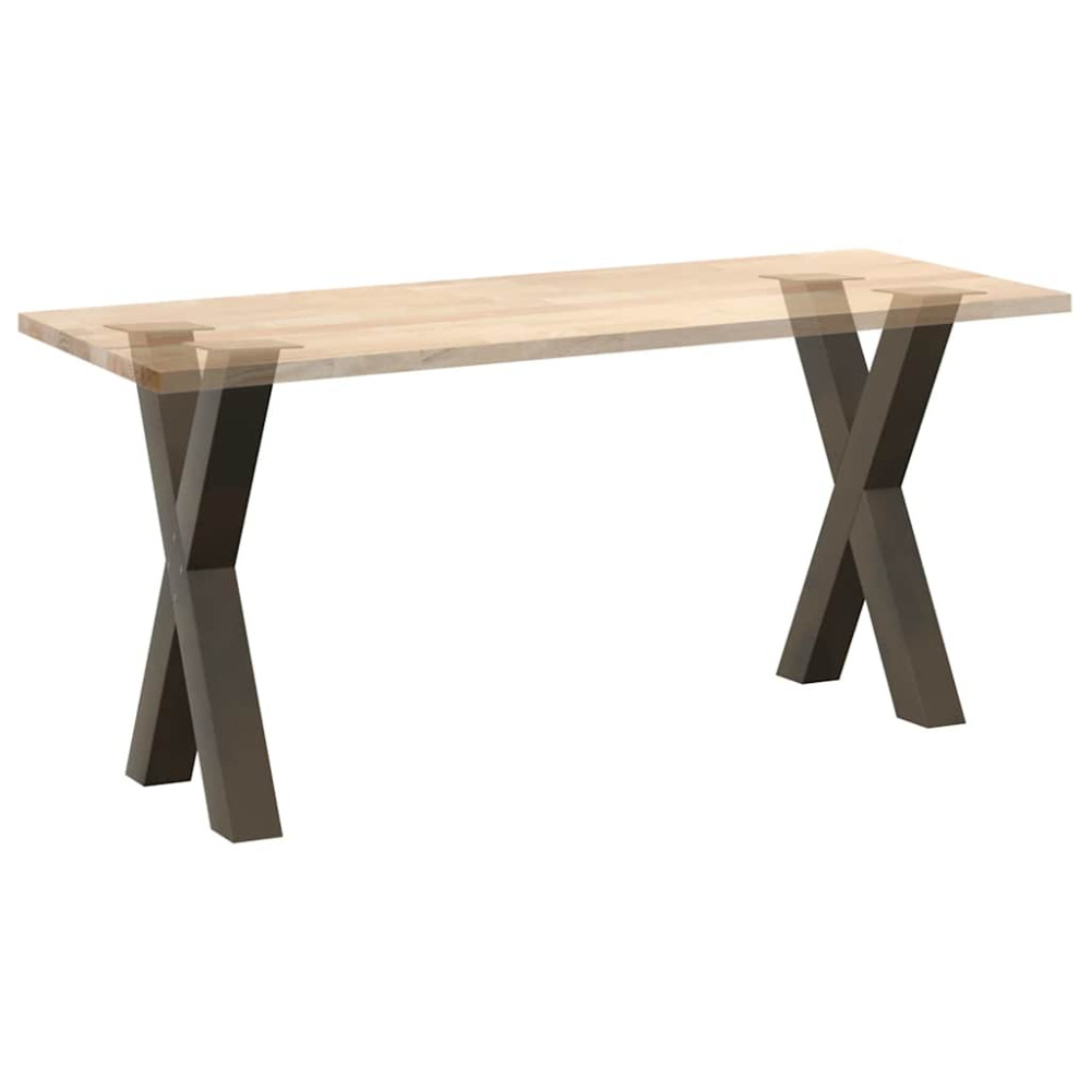 Produktbild för Matbordsben X-formade 2 st naturstål 50x(72-73) cm stål
