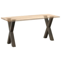 Produktbild för Matbordsben X-formade 2 st naturstål 50x(72-73) cm stål