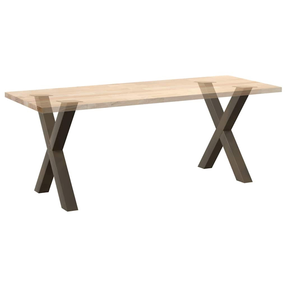Produktbild för Matbordsben X-formade 2 st naturstål 70x(72-73) cm stål