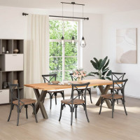 Produktbild för Matbordsben X-formade 2 st naturstål 80x(72-73) cm stål