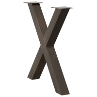 Produktbild för Matbordsben X-formade 2 st naturstål 80x(72-73) cm stål