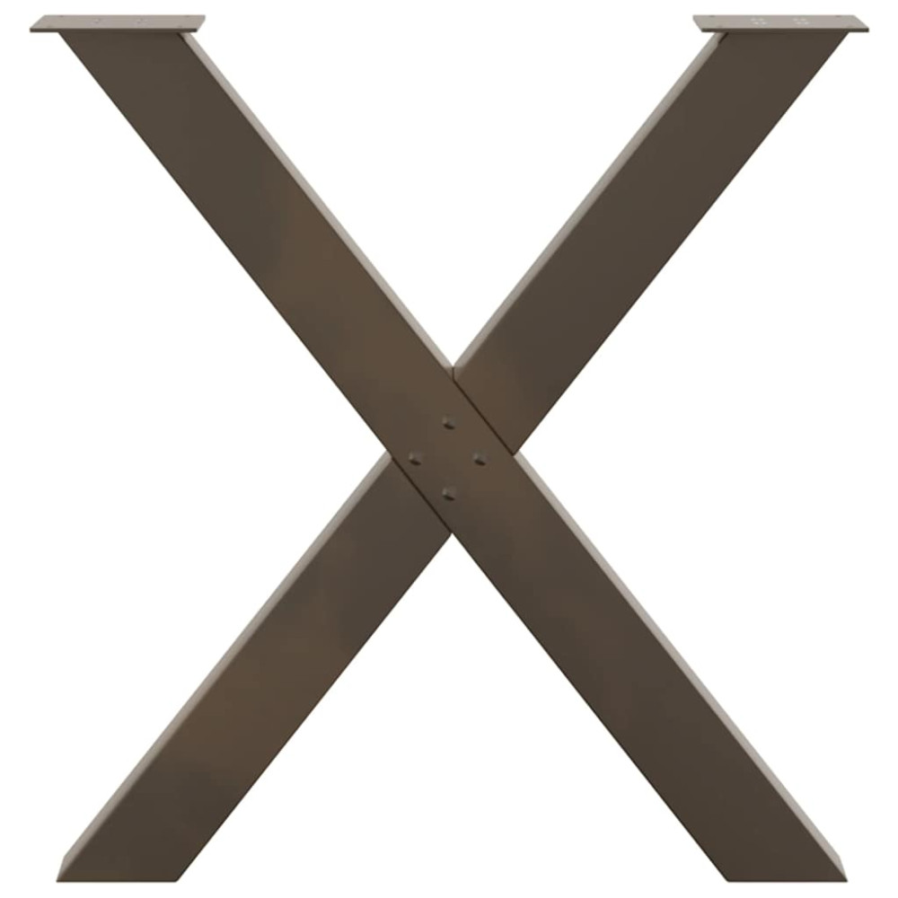 Produktbild för Matbordsben X-formade 2 st naturstål 80x(72-73) cm stål