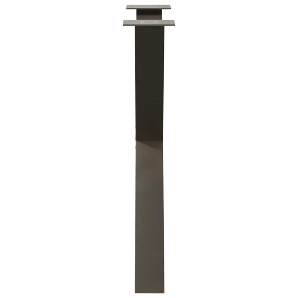 Produktbild för Matbordsben X-formade 2 st naturstål 80x(72-73) cm stål