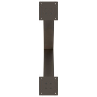 Produktbild för Matbordsben X-formade 2 st naturstål 80x(72-73) cm stål
