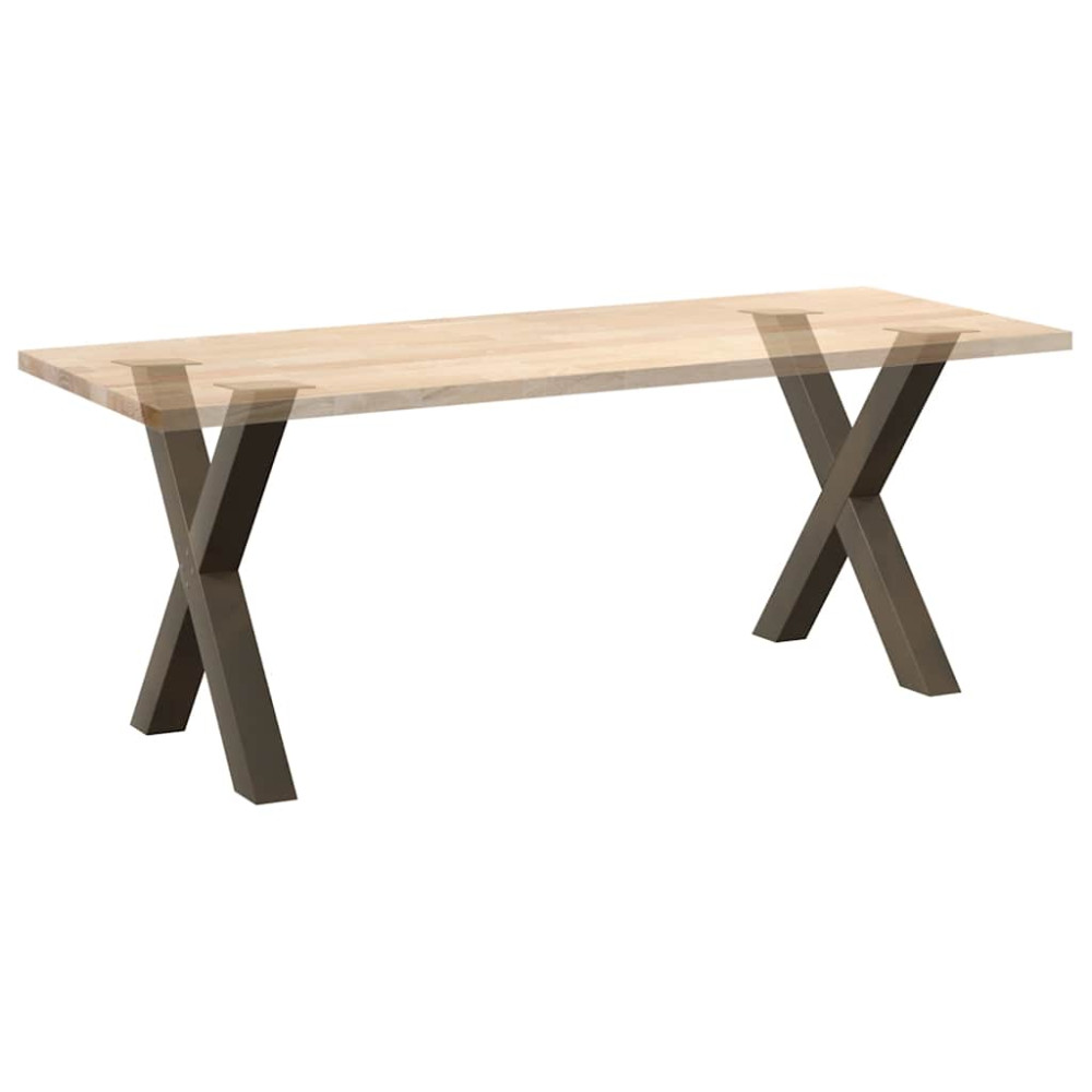 Produktbild för Matbordsben X-formade 2 st naturstål 80x(72-73) cm stål