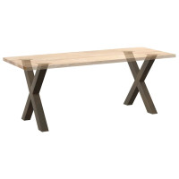 Produktbild för Matbordsben X-formade 2 st naturstål 80x(72-73) cm stål