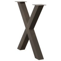 Produktbild för Matbordsben X-formade 3 st naturstål 70x(72-73) cm stål