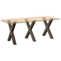 Produktbild för Matbordsben X-formade 3 st naturstål 70x(72-73) cm stål