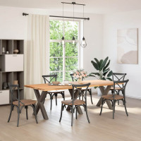 Produktbild för Matbordsben X-formade 3 st naturstål 80x(72-73) cm stål