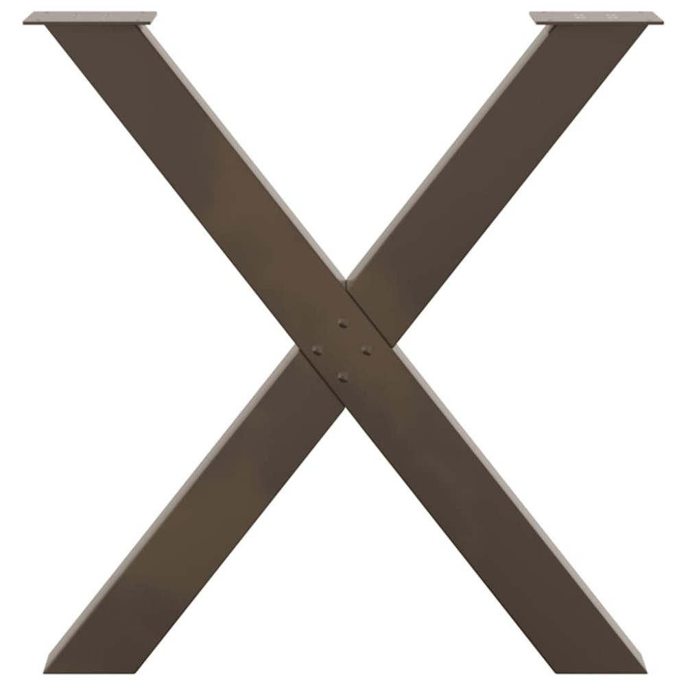 Produktbild för Matbordsben X-formade 3 st naturstål 80x(72-73) cm stål