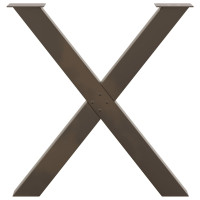 Produktbild för Matbordsben X-formade 3 st naturstål 80x(72-73) cm stål