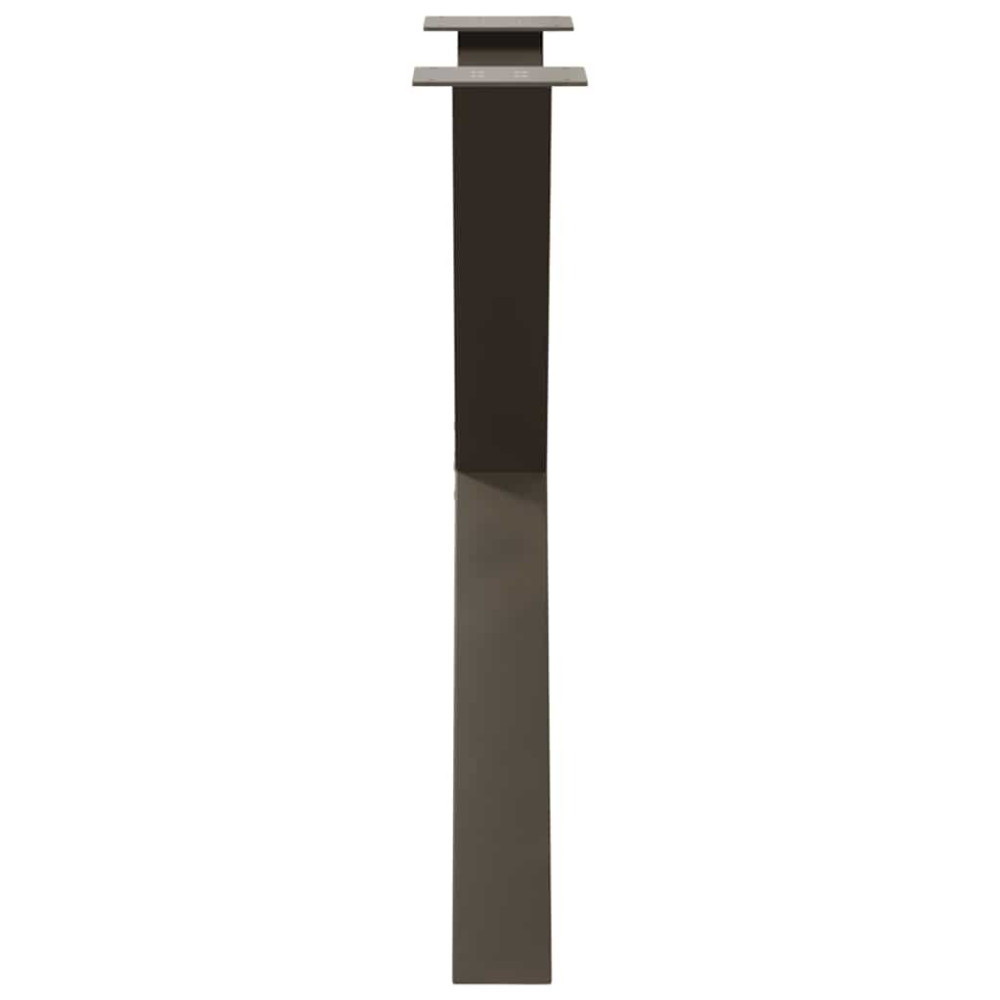 Produktbild för Matbordsben X-formade 3 st naturstål 80x(72-73) cm stål