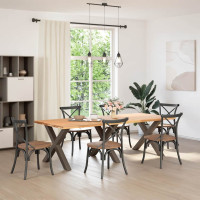 Produktbild för Matbordsben X-formade 3 st naturstål 90x(72-73) cm stål
