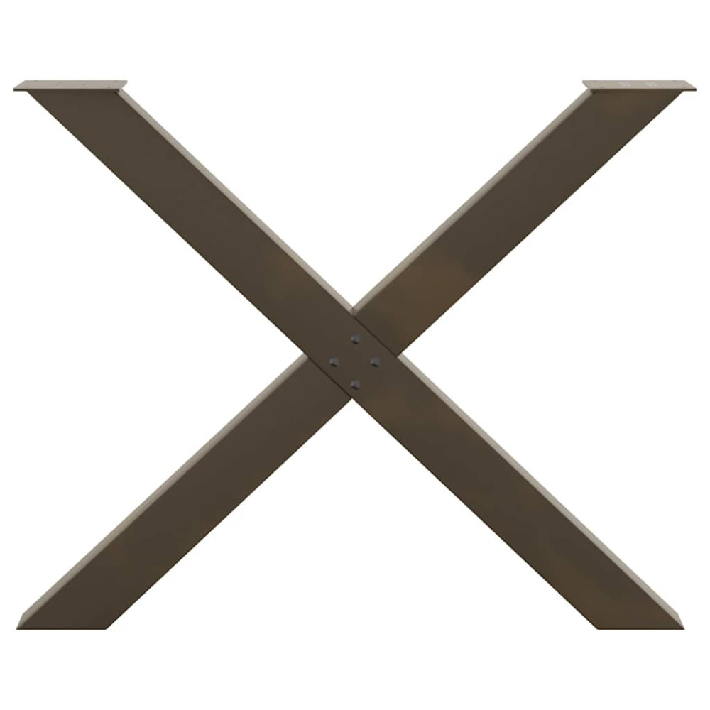 Produktbild för Matbordsben X-formade 3 st naturstål 90x(72-73) cm stål