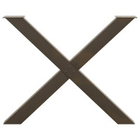 Produktbild för Matbordsben X-formade 3 st naturstål 90x(72-73) cm stål