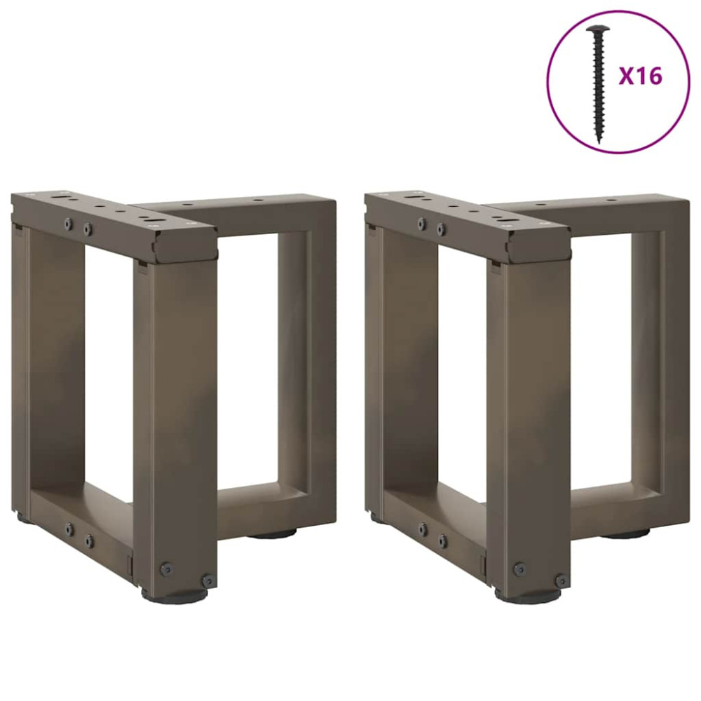 Produktbild för Soffbordsben T-formade 2 st svarta 30x25x(30-31) cm stål