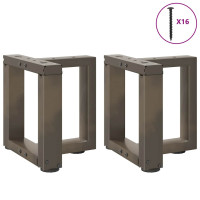 Produktbild för Soffbordsben T-formade 2 st svarta 30x25x(30-31) cm stål