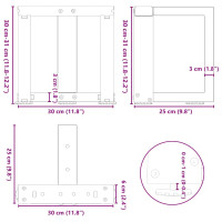 Produktbild för Soffbordsben T-formade 2 st svarta 30x25x(30-31) cm stål