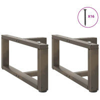 Produktbild för Soffbordsben T-formade 2 st svarta 70x25x(30-31) cm stål