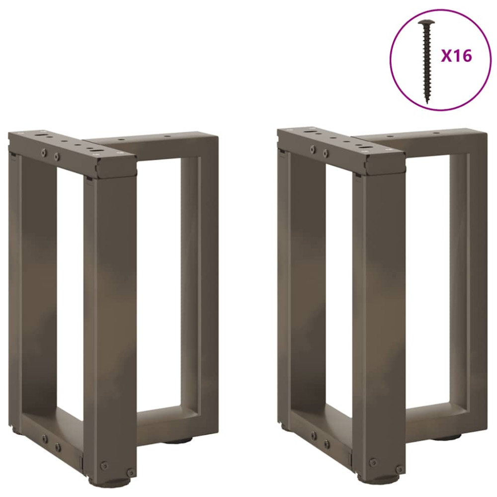 Produktbild för Soffbordsben T-formade 2 st svarta 38x25x(42-43) cm stål