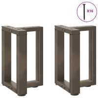 Produktbild för Soffbordsben T-formade 2 st svarta 38x25x(42-43) cm stål