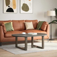 Produktbild för Soffbordsben T-formade 2 st svarta 70x25x(42-43) cm stål