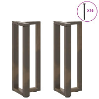 Produktbild för Konsolbordsben T-formade 2 st svarta 25x28x(72-73) cm stål