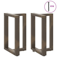 Produktbild för Matbordsben T-formade 2 st svarta 50x35x(72-73) cm stål