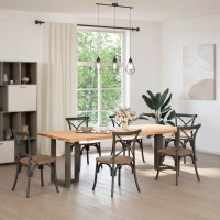 Produktbild för Matbordsben T-formade 2 st svarta 60x35x(72-73) cm stål