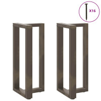 Produktbild för Barbordsben T-formade 2 st svarta 50x35x(90-91) cm stål