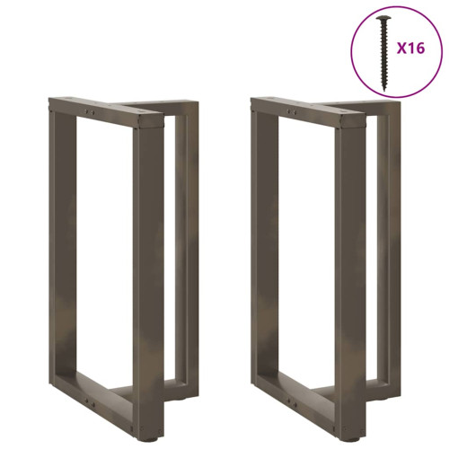 vidaXL Barbordsben T-formade 2 st svarta 60x35x(90-91) cm stål