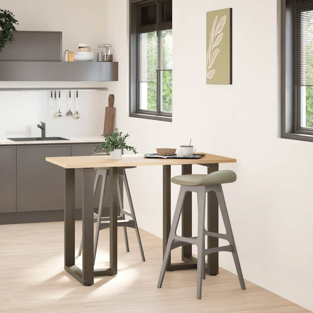 Produktbild för Barbordsben T-formade 2 st svarta 60x35x(90-91) cm stål